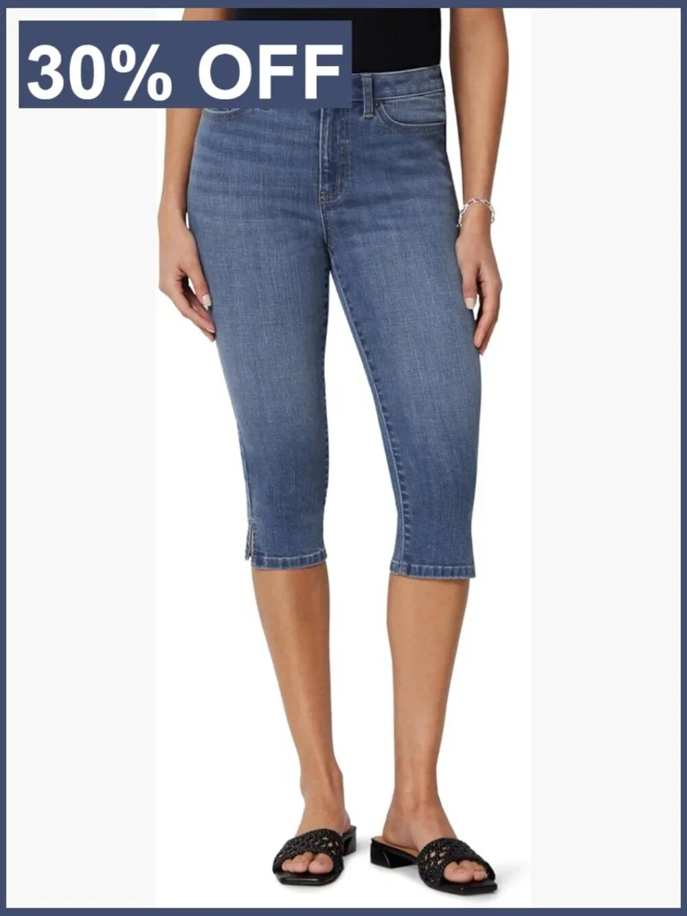 Women's High-Rise Slim Fit Capri Pedal Pusher Jeans